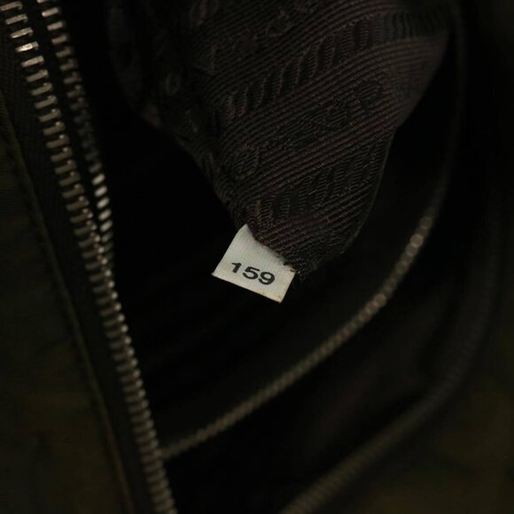 PRADA Shoulder Bag Enamel Khaki Brown Auth - Picture 10 of 16